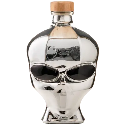 Outer Space Alien Head Vodka Chrome Edition