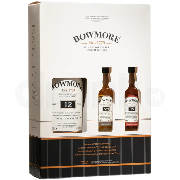 Bowmore 12 Yr + 2cl 15yr + 2cl No:1