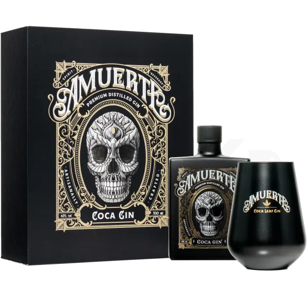 Amuerte Gin Black Giftbox with Glasses 