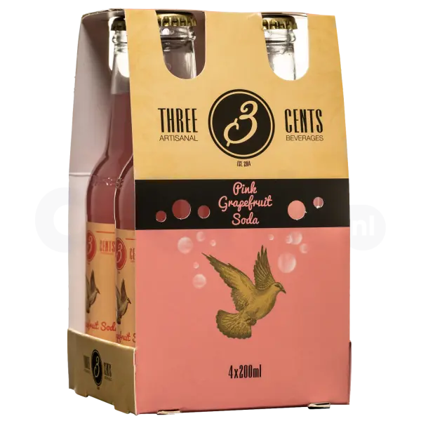 Three Cents Pink Grapefruit Soda 4x200ml