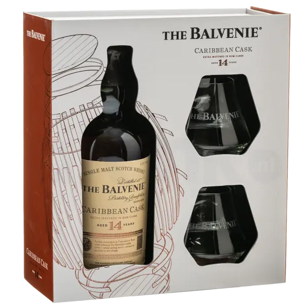 The Balvenie 14 Yr Caribbean Cask GB + 2 Glass